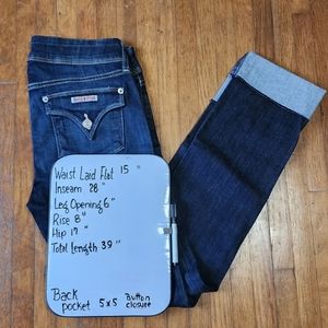 Hudson jeans size 28 Ginny Crop Straight w/ cuff denim